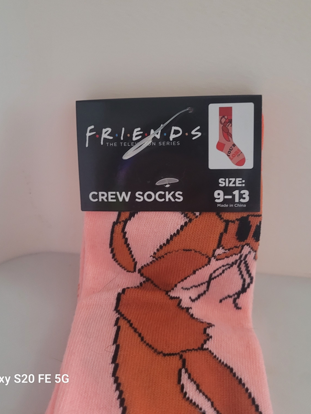 FRIENDS Pink Crab Graphic Crew Socks - Picture 2 of 2